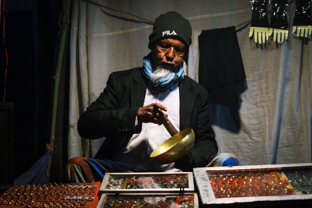 Local artisan selling handcrafted jewelry