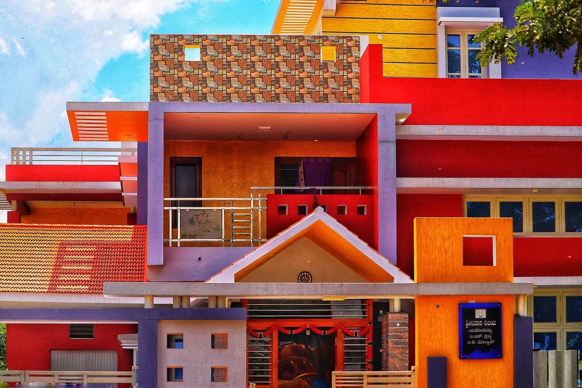 color contest, architecture, house, facade, india, color competition, to dye, india, india, india, india, india
