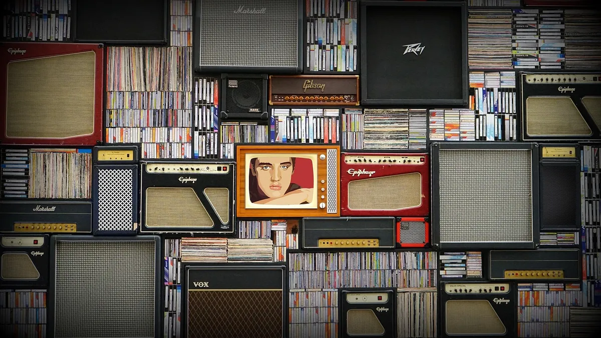 艾維斯·普雷斯利、音樂、復古、錄音室、流行、聲音、錄音設備、音訊、娛樂、藝人、唱片、原聲、放大器、黑膠、經典、媒體、酒吧