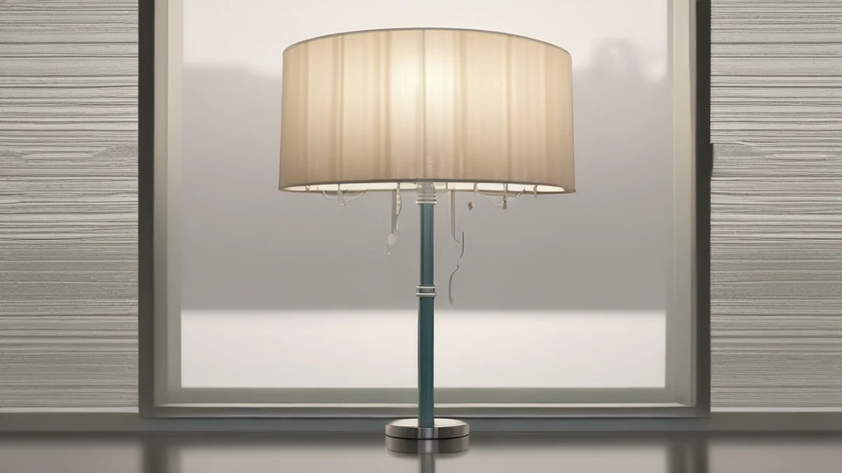 ein Lampenschirm mit Schlüssel, durchsichtiges Material, ovales Form, weiches Fensterlicht, flaches Bildfeld, photorealistisch, scharfe Schärfe, hohe Details