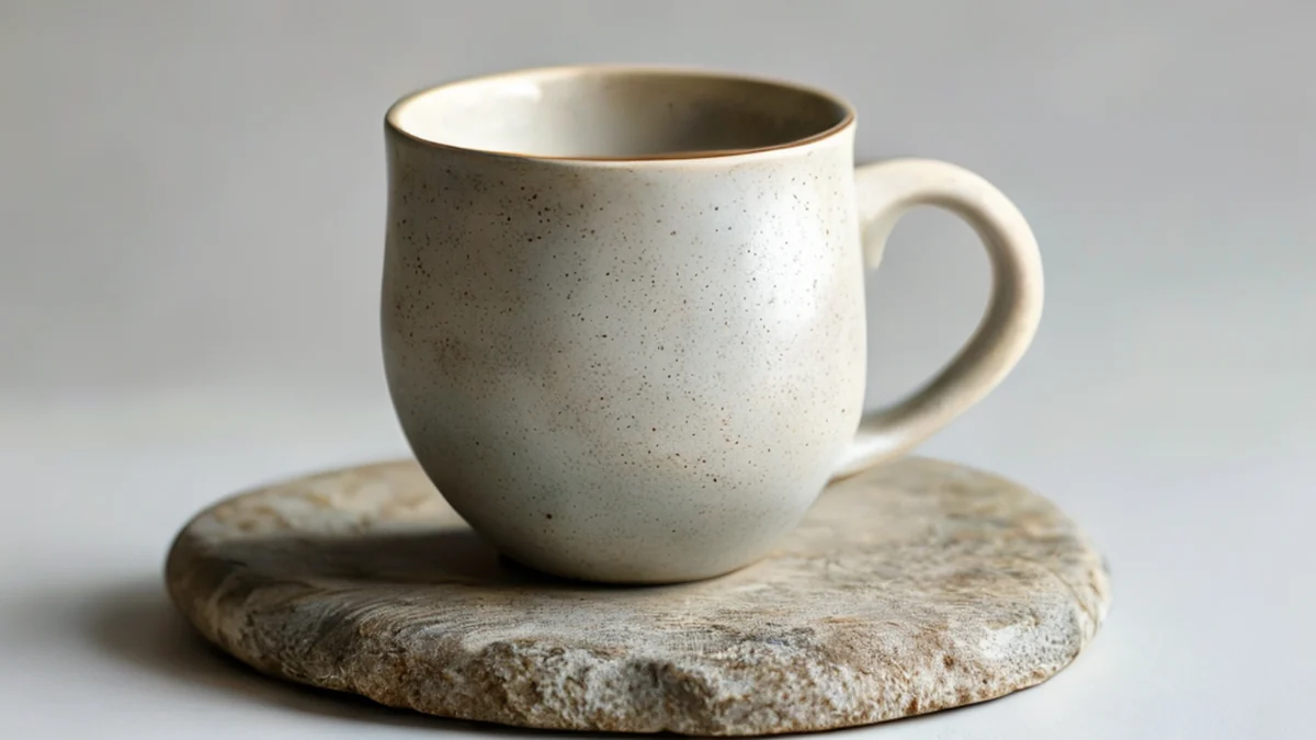 Tasse à café en céramique élégante avec un motif détaillé et une surface lisse